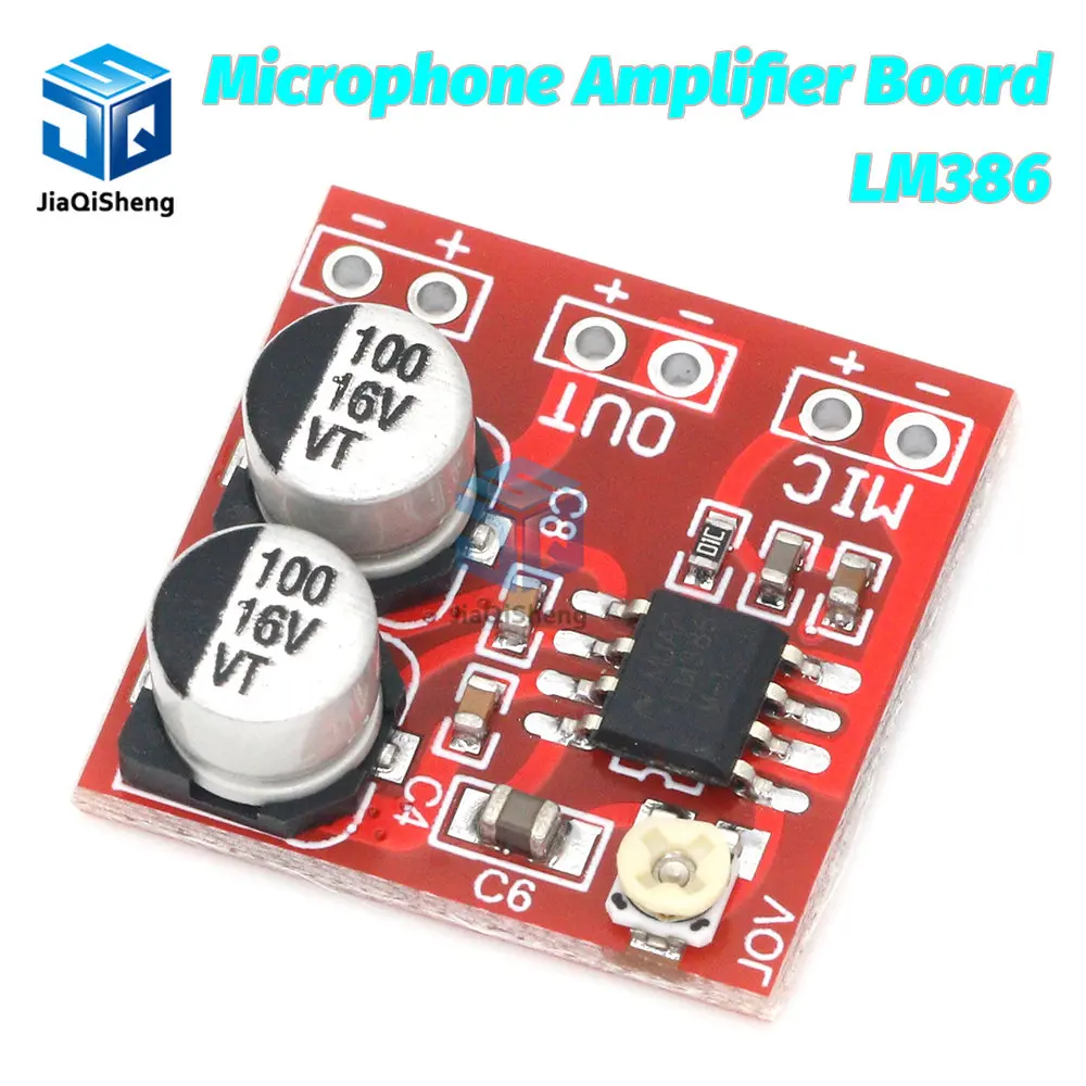 LM386 electret microphone amplifier board / microphone amplifier / without potentiometer DC4-12V