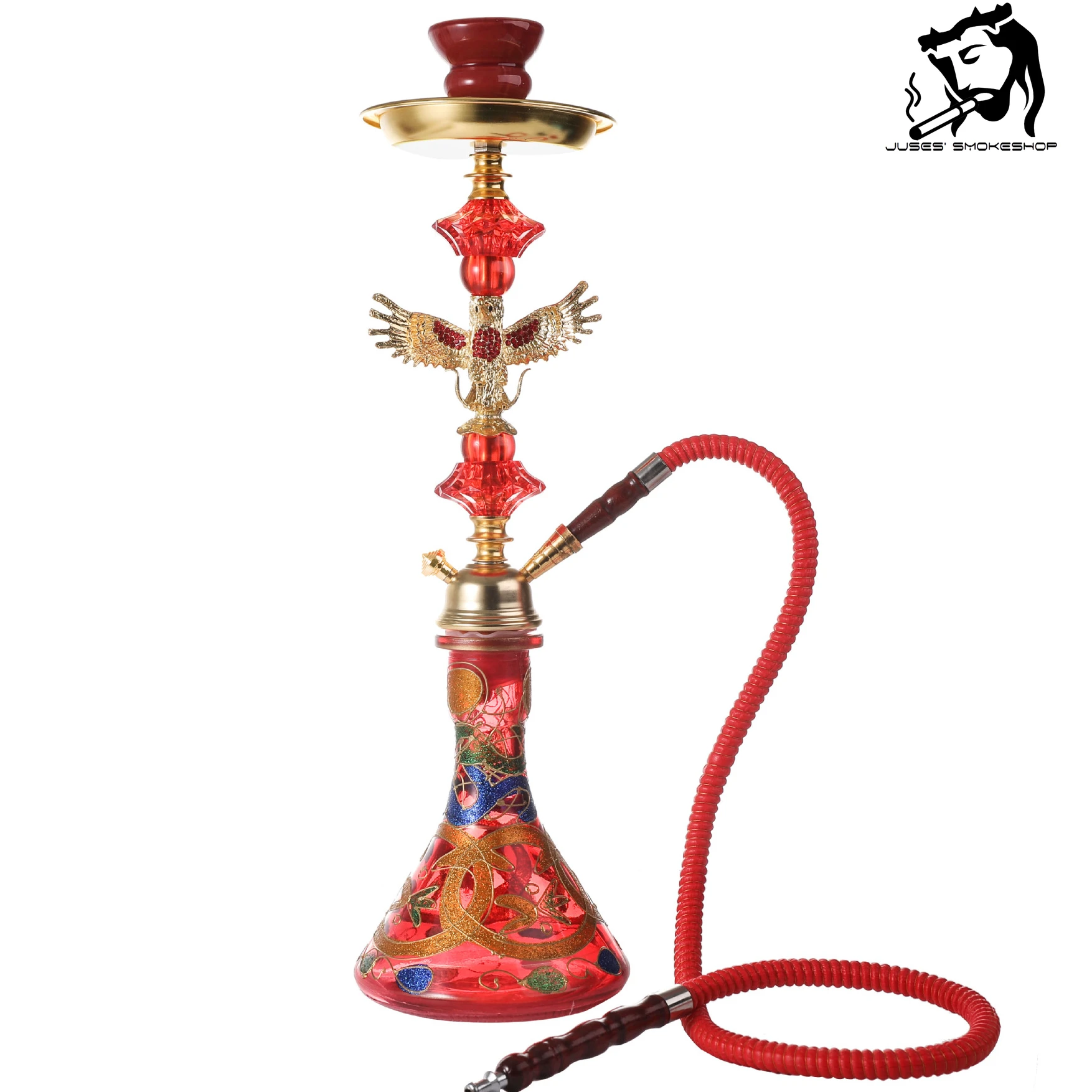 Eagle Glass Pipas Shisha Hookah Set with Cigarette Holder Tobacco Bowl Complete Chicha for Ktv Home Smoking Pipe Accessories