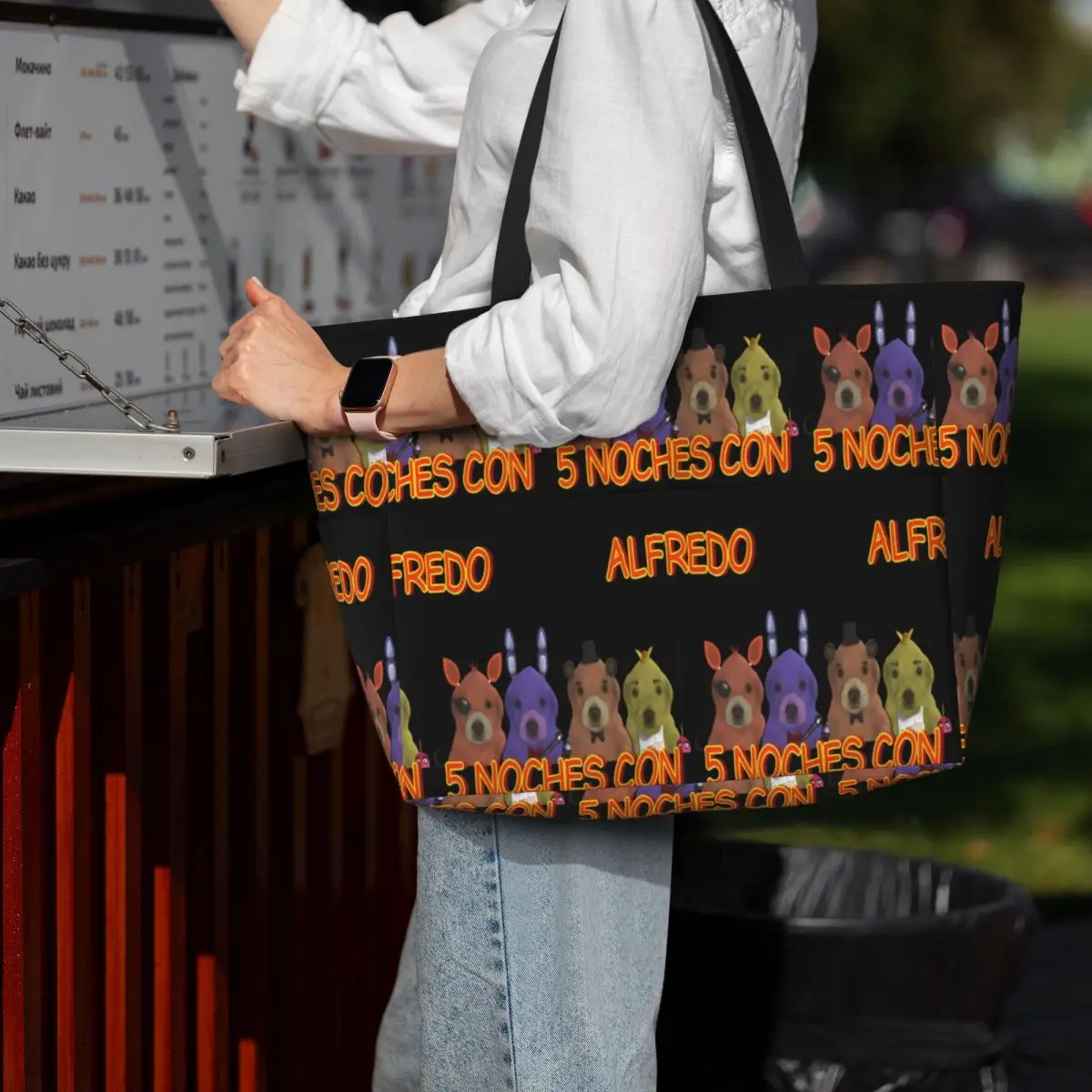 

5 Noche Con Alfredo Beach Tote Bag Sport Gym Yoga Duffle Large Tote Bag Women Travel Bag Fitness bag