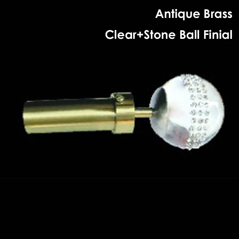 

Sungshida 2Pack Quality Brass Ball Crystal Metal Curtain Rod Finial Drapery Hardware Finial For 25-28mm 1 to 9/8IN Diameter Rods