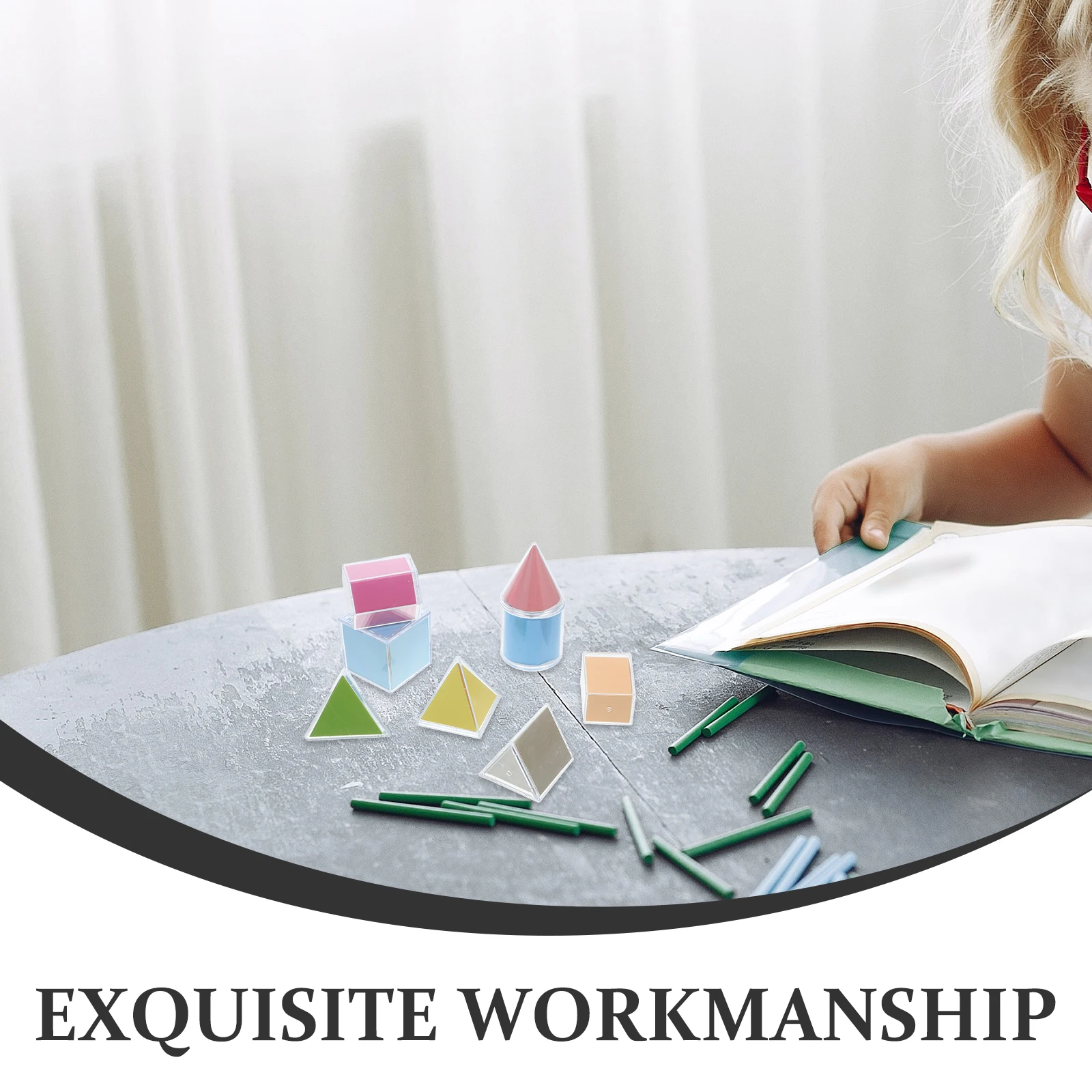 8pcs Transparent Plastic Detachable 3D Geometry Shapes Learning Aids Math Tools Geometric Solids Spatial Imagination Toys