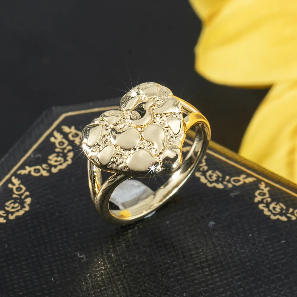 Retro style fashion simple Ring, Vintage Bohemian Style, Irregular Heart Design, Fashionable All-Match Simple Ring