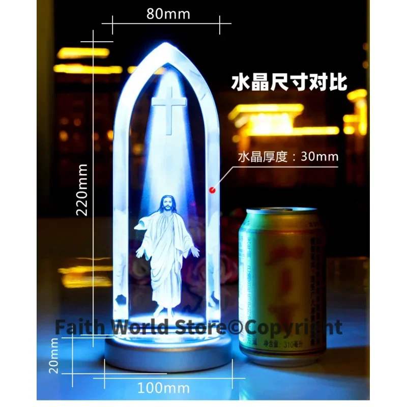 Special offer LARGE best gift Catholic Christianity Religious Jesus Christ Advent Rush God Blessing 3D Crystal Image statue