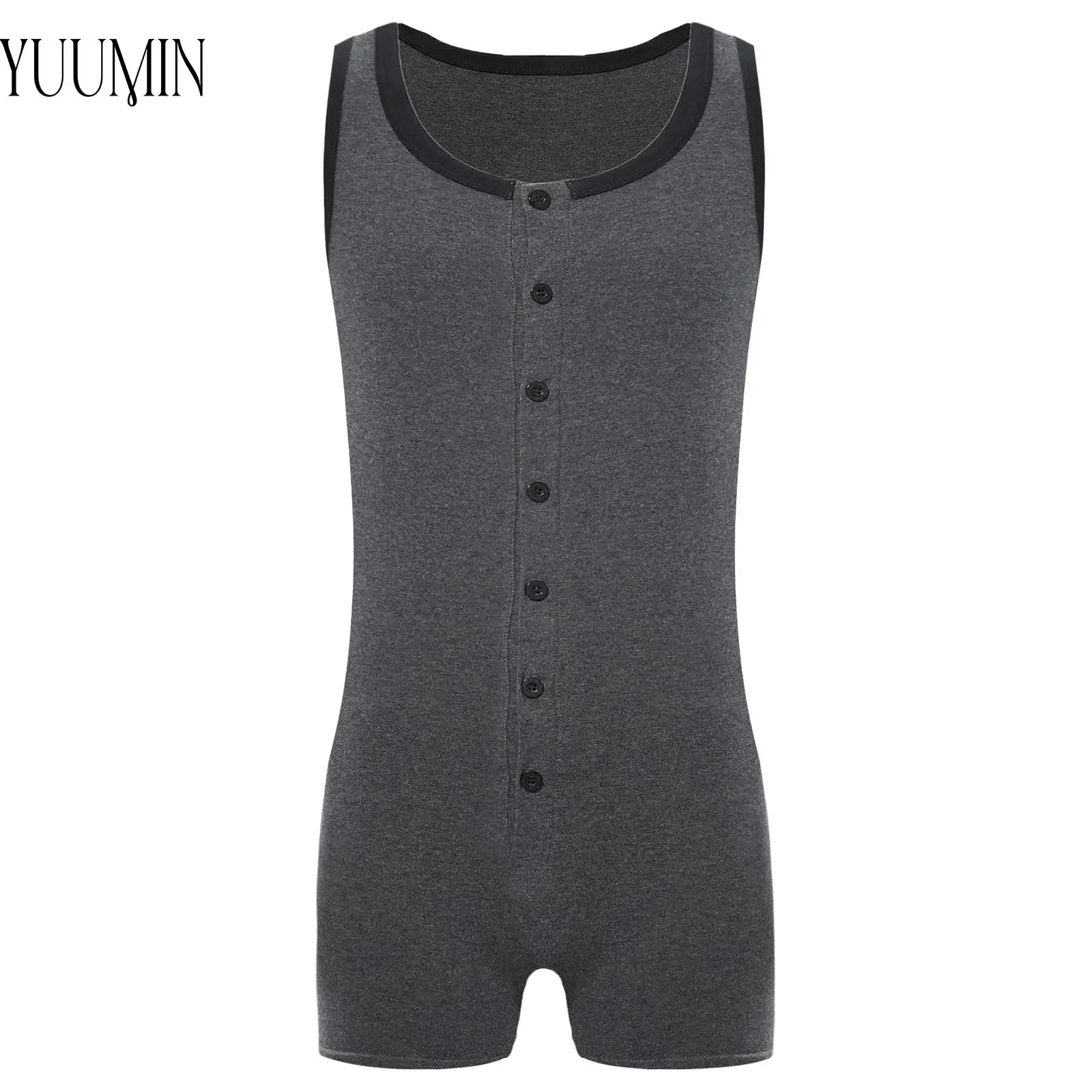 

Mens Breathable Sportswear U Neck Sleeveless Jumpsuits Dance Gym Fitness Bodybuilding Workout Casual Romper Nightwear Swimwear