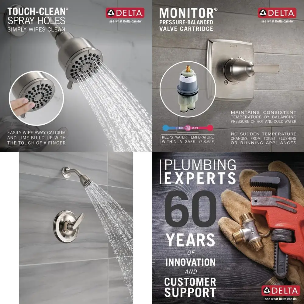 

Brushed Nickel Shower Set with Spray and Faucet, Handle Kit, Stainless Steel BT13210-SS (Valve Sold Separately)