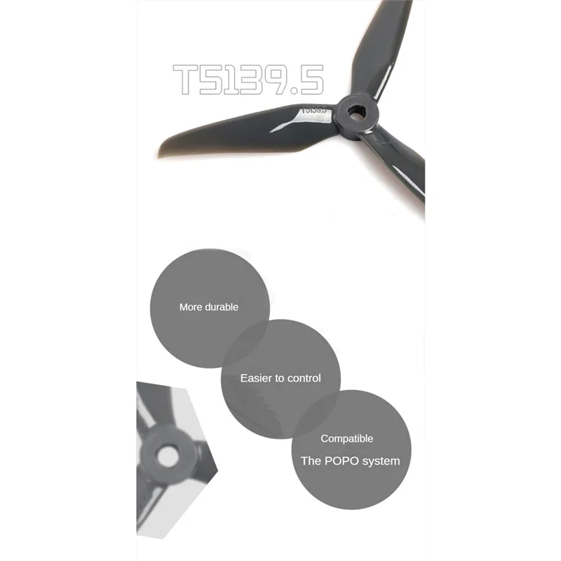 Excellent-2 Pairs T5139.5 Propeller 2CW+2CCW 5 Inch 3-Blade Propeller Compatible With POPO System For RC FPV Racing Drone Part