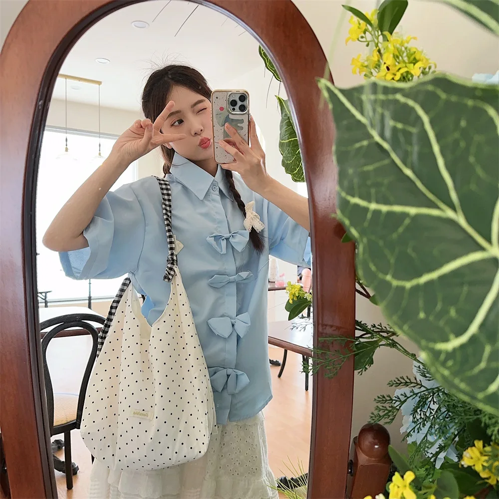 Vintage Polka Dot Women\'s Canvas Shoulder Bag Large Capacity Female Messenger Bags College Girls Book Tote Commuter Handbags