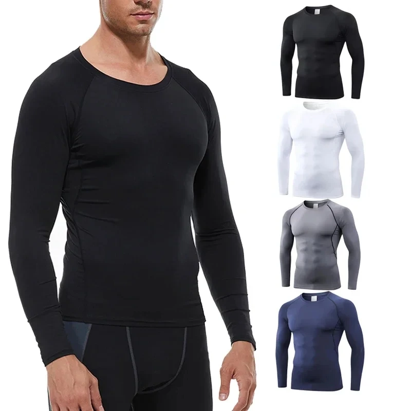 Fashion Men T Shirt Running Shirts Men Compression T-shirts Sportswear Gym Rash Guard Boxing Training Jiu Jitsu Bjj Sports Tops