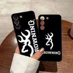 Cool B-Browning Guns Weapon Phone Case for Samsung S24 Ultra S23 Fe S22 S20 S21 Plus Galaxy A54 A34 A24 A53 Note 20 Cover