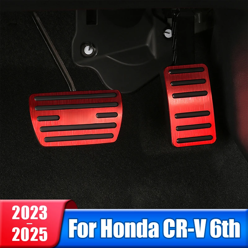 Aluminium Car Fuel Accelerator Brake Pedal Cover For Honda CRV 6th Gen 2023 2024 2025 CR-V Hybrid on-Slip Pad Accessories