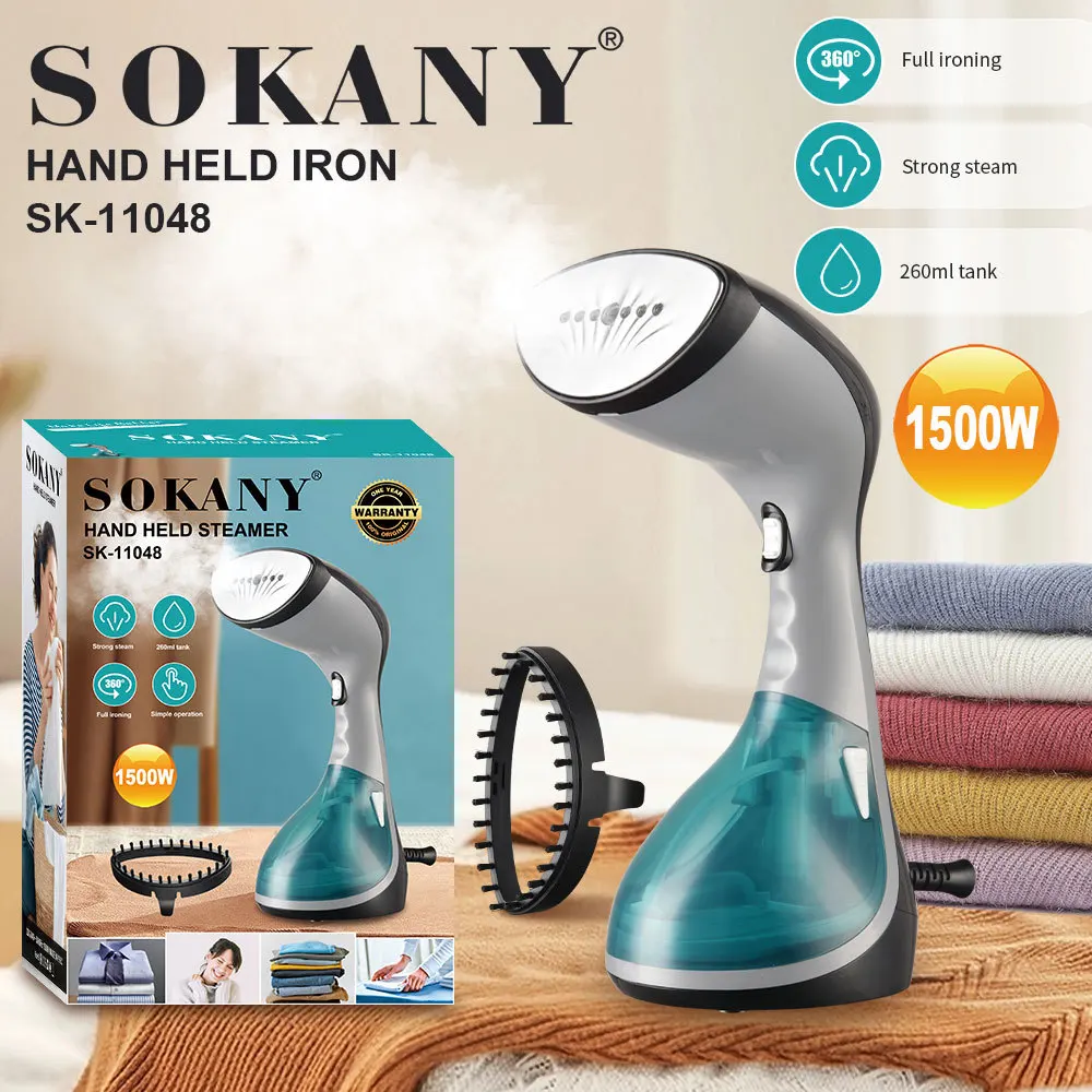 SOKANY 11048 Handheld Steamer Iron Portable Quick-Heat Garment Steamer Home Travel Clothes Wrinkle Remover Compact Steam Brush