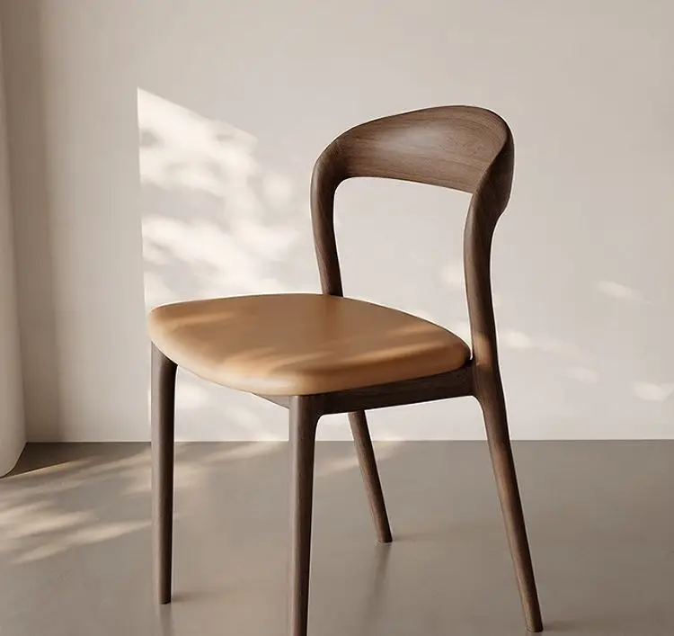 Nordic Minimalist Solid Wood Dining Chair Modern Designer Backrest Home Study Office Chair