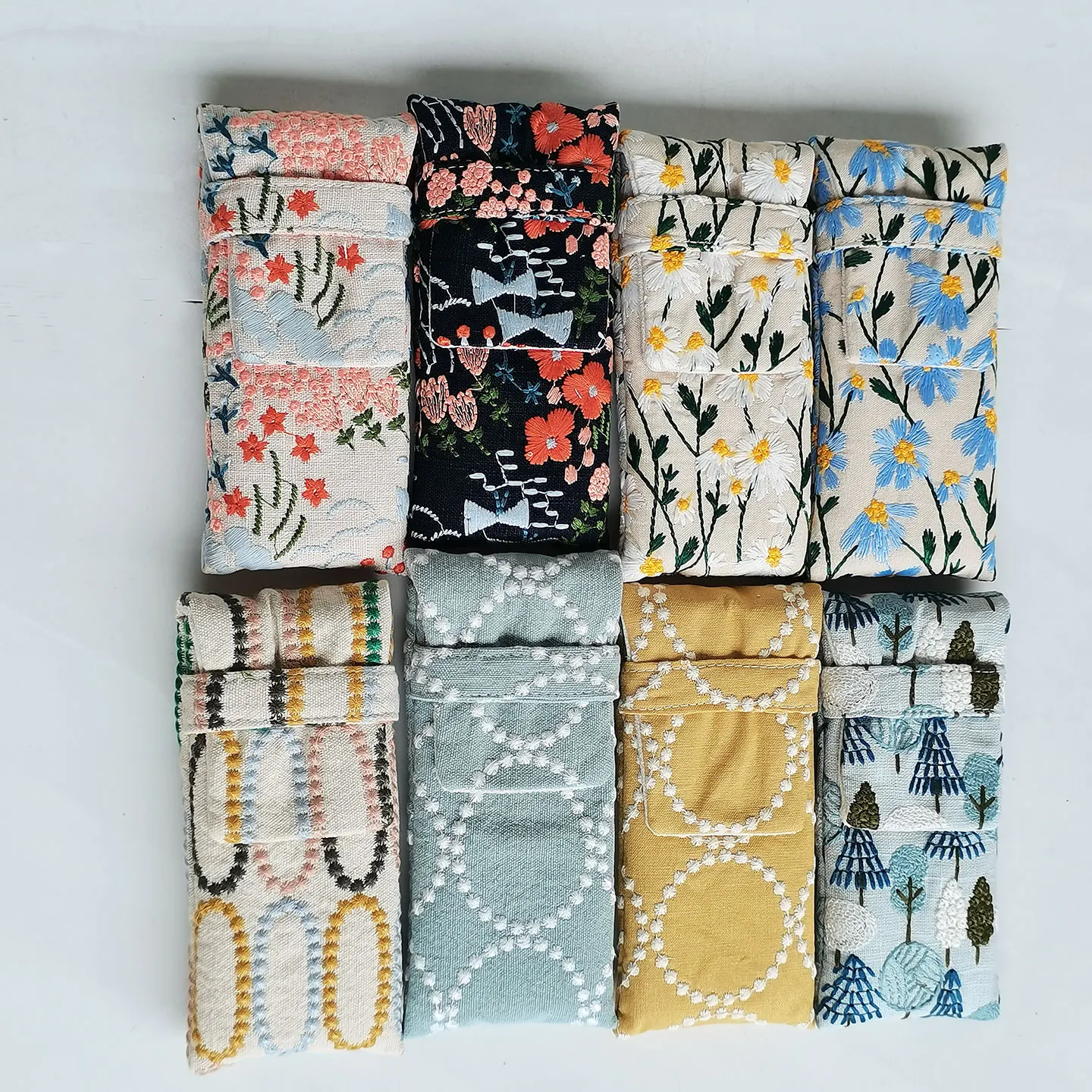 Original Handmade Pen Bag Chinese Style Pen Bag 3 sets Of Portable Pen Bags Simple Pen Bag Protection Bag Portable Storage