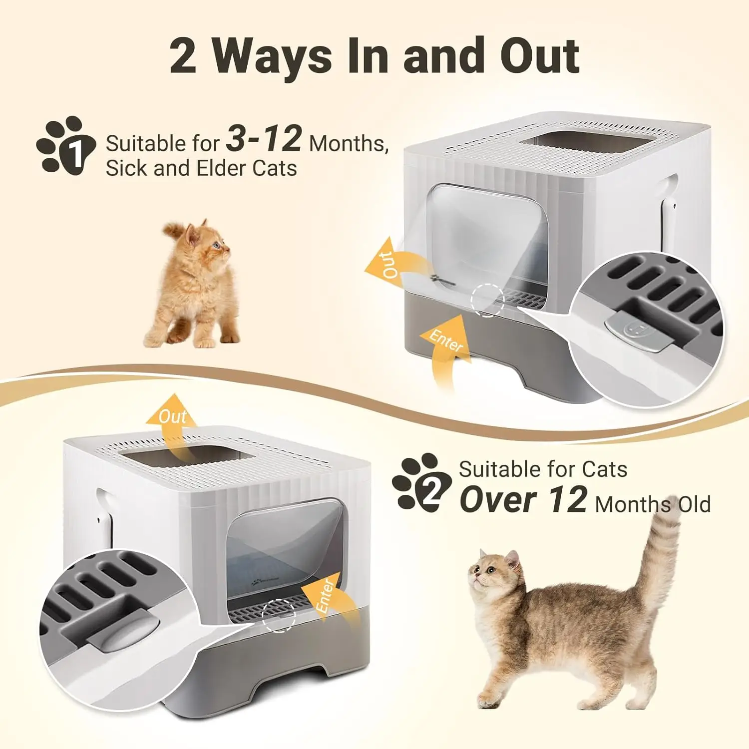 Enclosed Cat Litter Box with Lid