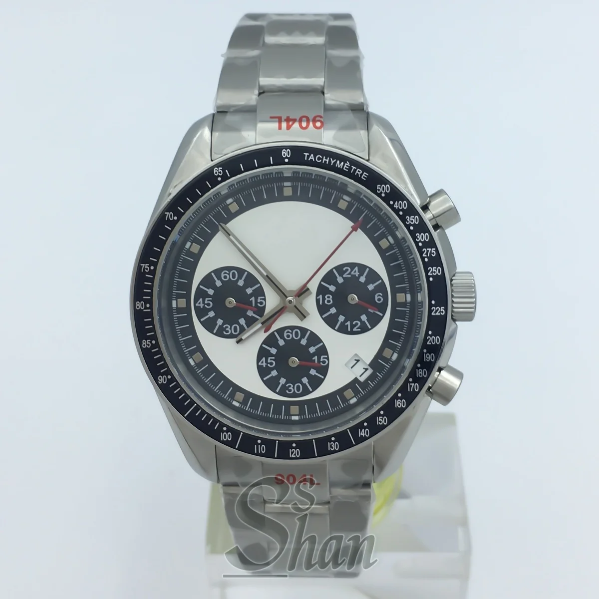 40mm chronograph multi-functional men's quartz watch VK63 movement coated glass white date dial chronograph bezel quartz watch