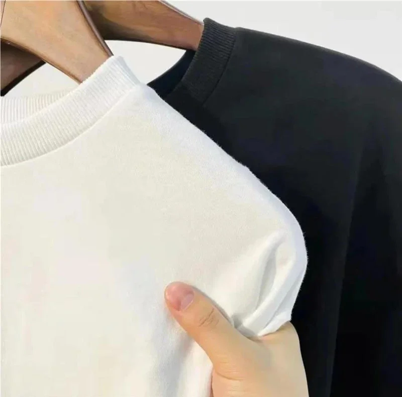 اليابانية بسيطة شخصية تي شيرت القطن الخالص مريحة عالية الجودة الصيف تنفس للجنسين الترفيه الرياضة الشارع