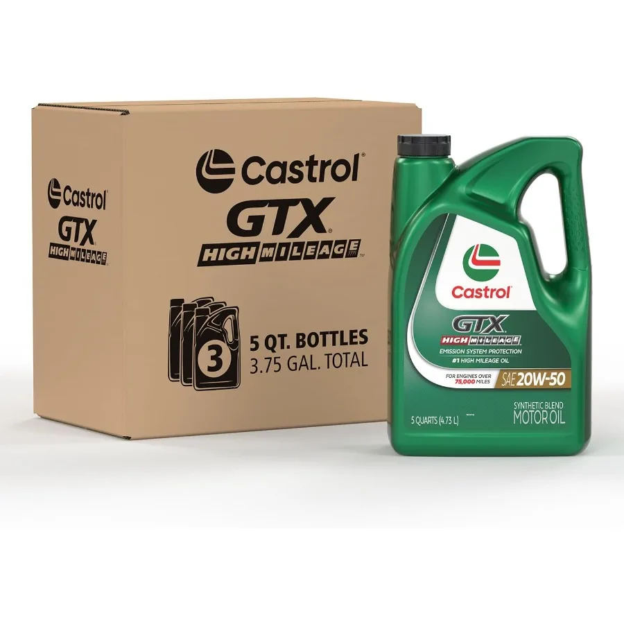 

GTX High Mileage 20W50 Синтетическое моторное масло, 5 литров, упаковка из 3 высокопроизводительных двигателей в сверхмощных вождениях