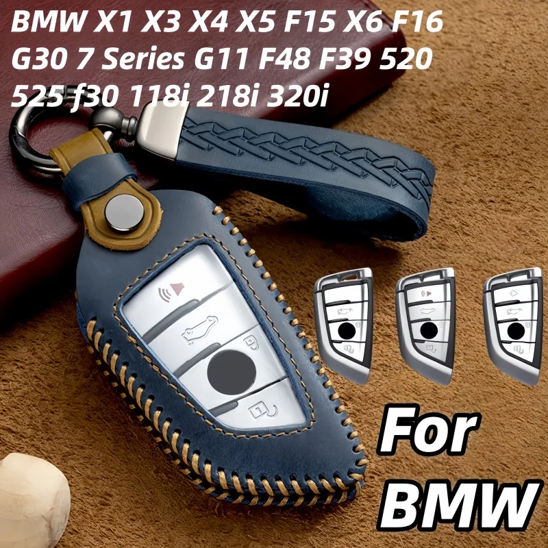 

New Soft Car Remote Key Case Cover Shell Fob For BMW X1 X3 X5 X6 X7 1 3 5 6 7 Series G20 G30 G11 F15 F16 G01 G02 F48 Keyless Bag