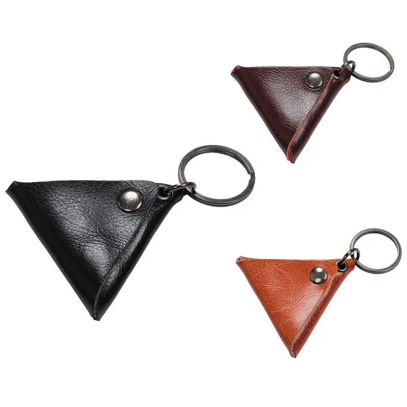 Guitar Pick Keychain Leather Guitar Case Bag Keychain Folk Guitar Pick Storage Bag Quarter Keychain For Storage Small Items