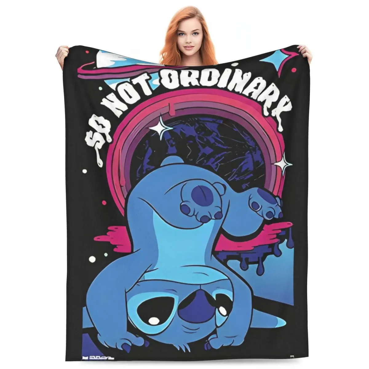 

Stitch Cartoon Blanket Picnic Flannel Throw Blanket For Couch Chair Sofa Bed Warm Soft Design Quality Bedspread Birthday Present