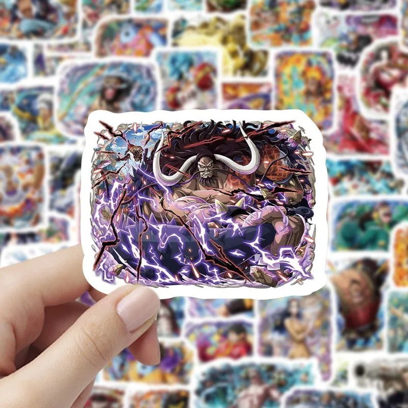 

60pcs/set One Piece Anime 5-stage Luffy Zoro Empress Nami Creative Personalized Mobile Computer Water Cup Special Effect Sticker