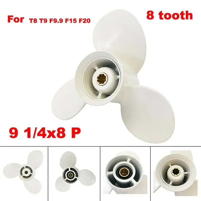 A57E-Premium 3-Blades Outboard Propeller, 63V-45952-00-EL, For 9.9HP, 15HP – 9 1/4X10-J Replacement