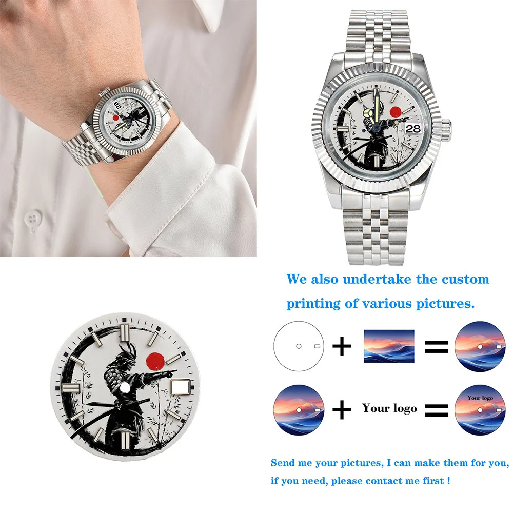 NH35 Dial 28.5mm Dial NH36 Dial Samurai Creative Dial Colorful Dial Quality Dial Custom LOGO Suitable For NH35/36/34gmt Movement