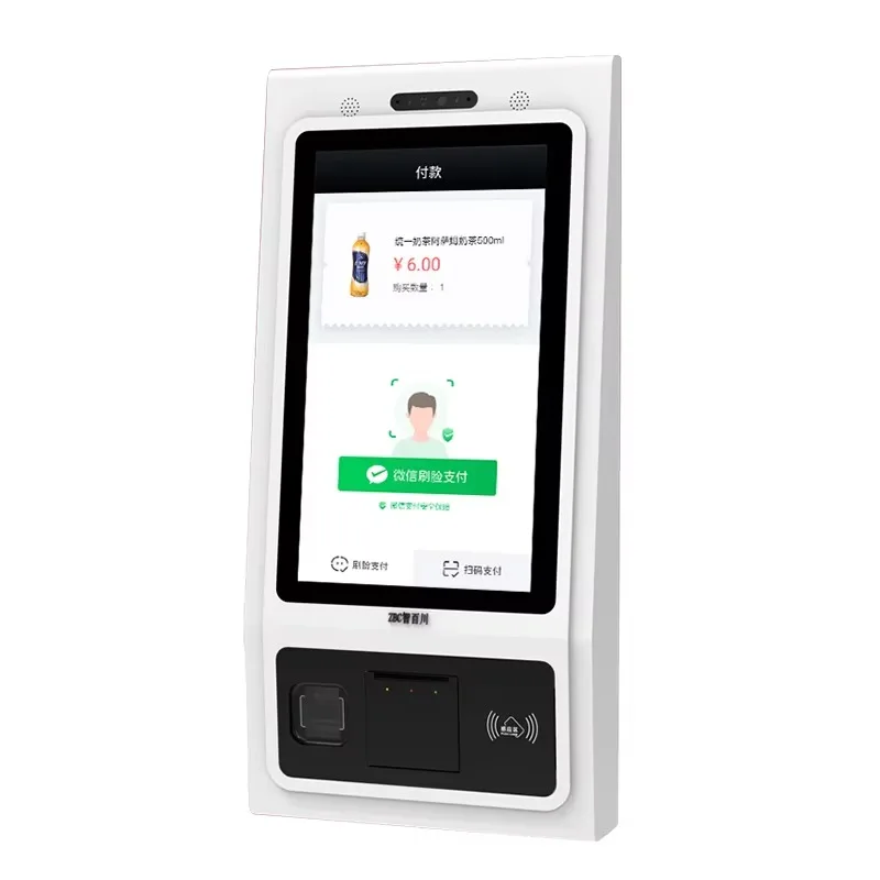 Self Service Fast Food Kiosk with Touch Screen Scanner Thermal Ticket Printer for Payments Multi-function Self Ordering Kiosk