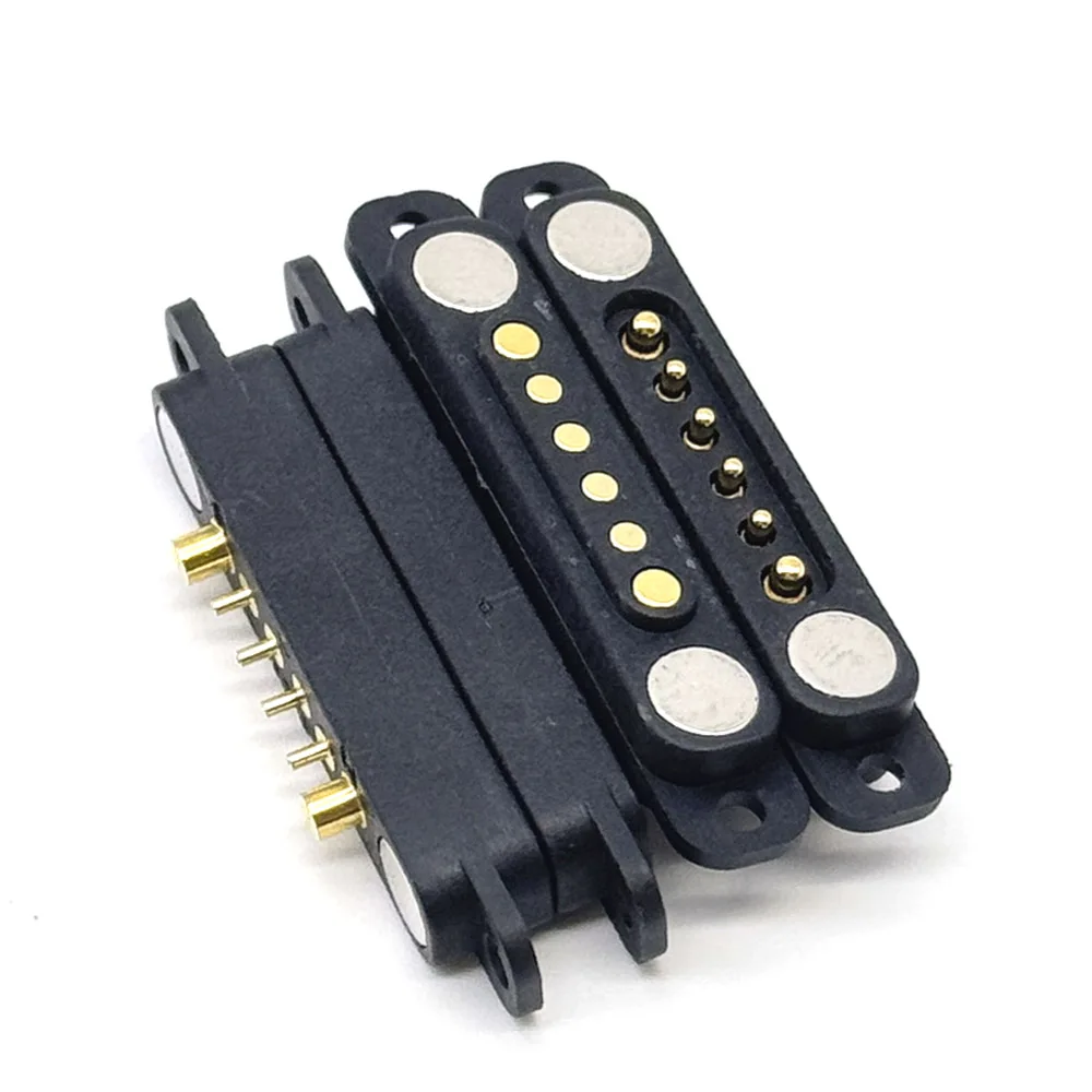 1 zestaw 5A 36V DC Magnetyczne Złącze Pogo Pin 5Pin Z Uszami Wodoodporne Pogopin Męskie Żeńskie Sprężynowe Gniazdo Zasilania DC — zdjęcie produktu 7