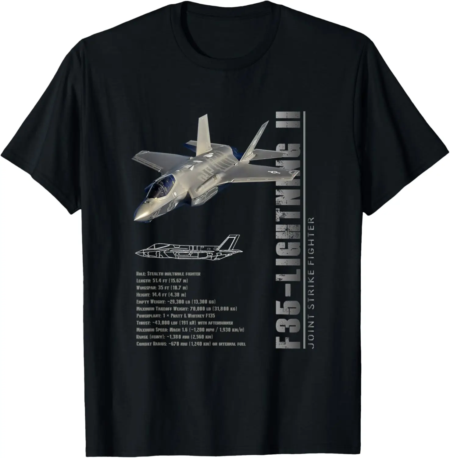 F35 Lighting II - Especificaciones Pour Avions Camiseta Manga Corta Casual 100% Algodón Cambio