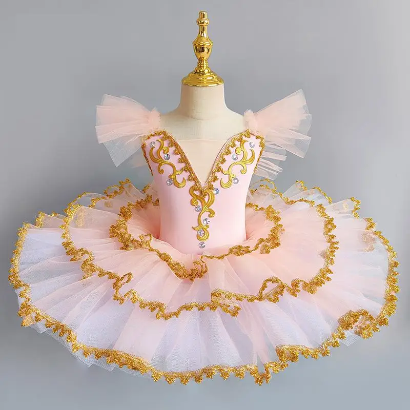 Girls Ballet Dress Children Professional Swan Lake Performance Clothes Pancake Tutu Princess Dress Leotard Party Ballet Skirt