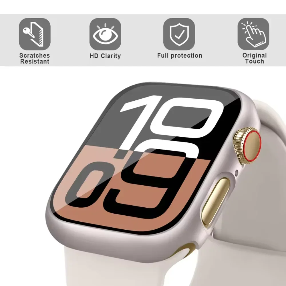 الزجاج المقسى + غطاء لساعة أبل الترا 49 مللي متر 10 46 مللي متر 42 مللي متر حامي الشاشة حافظة iWatch 9 8 7 45 مللي متر 41 مللي متر 6 5 SE 44 مللي متر 40 مللي متر قذيفة