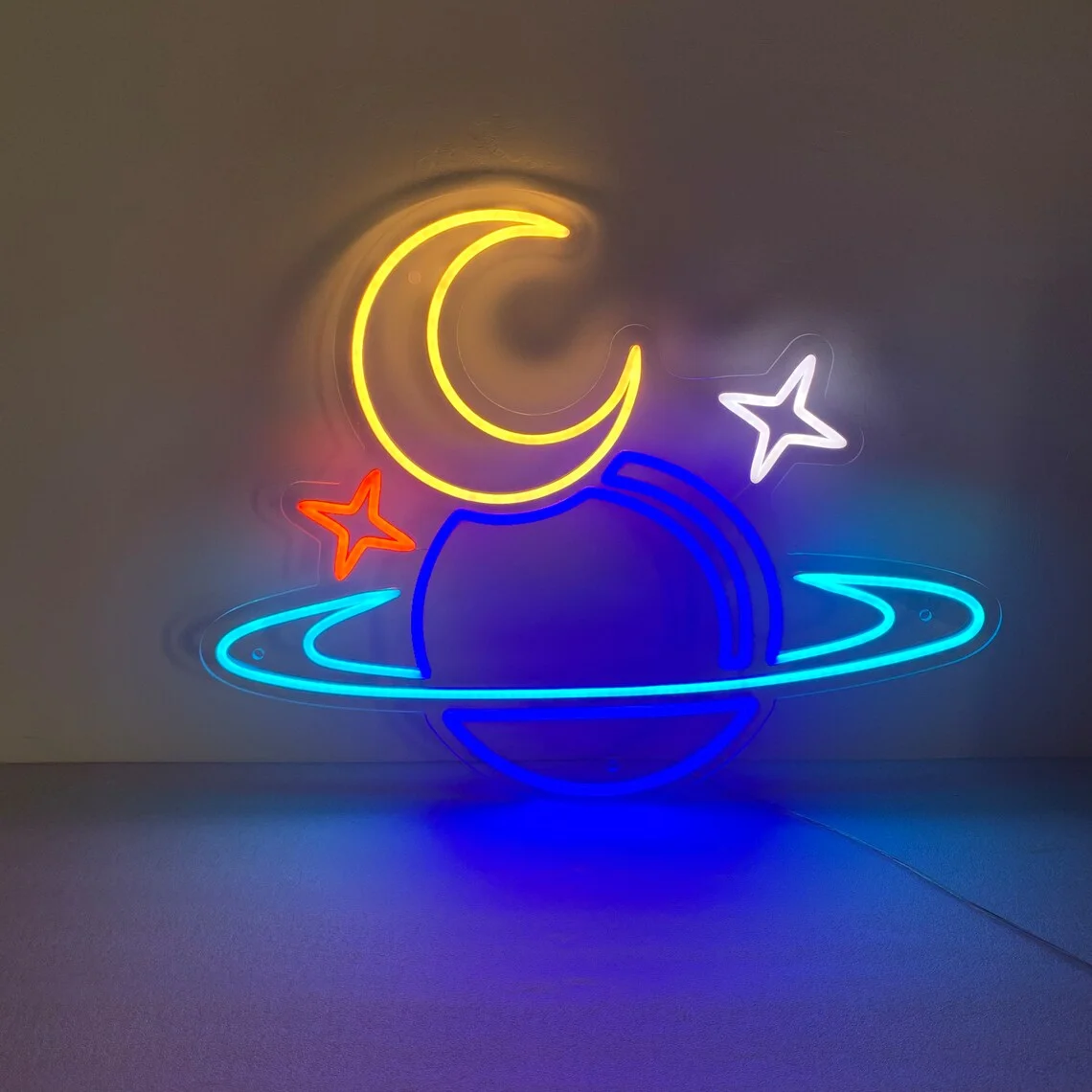 Planets Neon Sign Space Led Sign Galaxy Neon Signs Bedroom Wall Decorative Personalized gifts for her for kid Art Neon