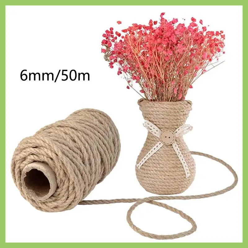 

50Metre Natural Twine Braided Rope, Crafting Twine String Thick Twine For DIY Artwork, Gardening Applications