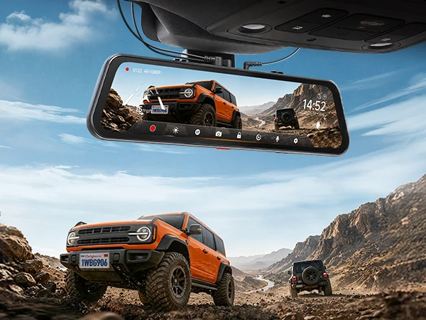 WOLFBOX G900Core 12" 4K+1080P Mirror Dash Cam, 8MP STARVIS 2 IMX678 Night Vision Built-in 5.8GHz WiFi 6, Voice Control, Dual HDR