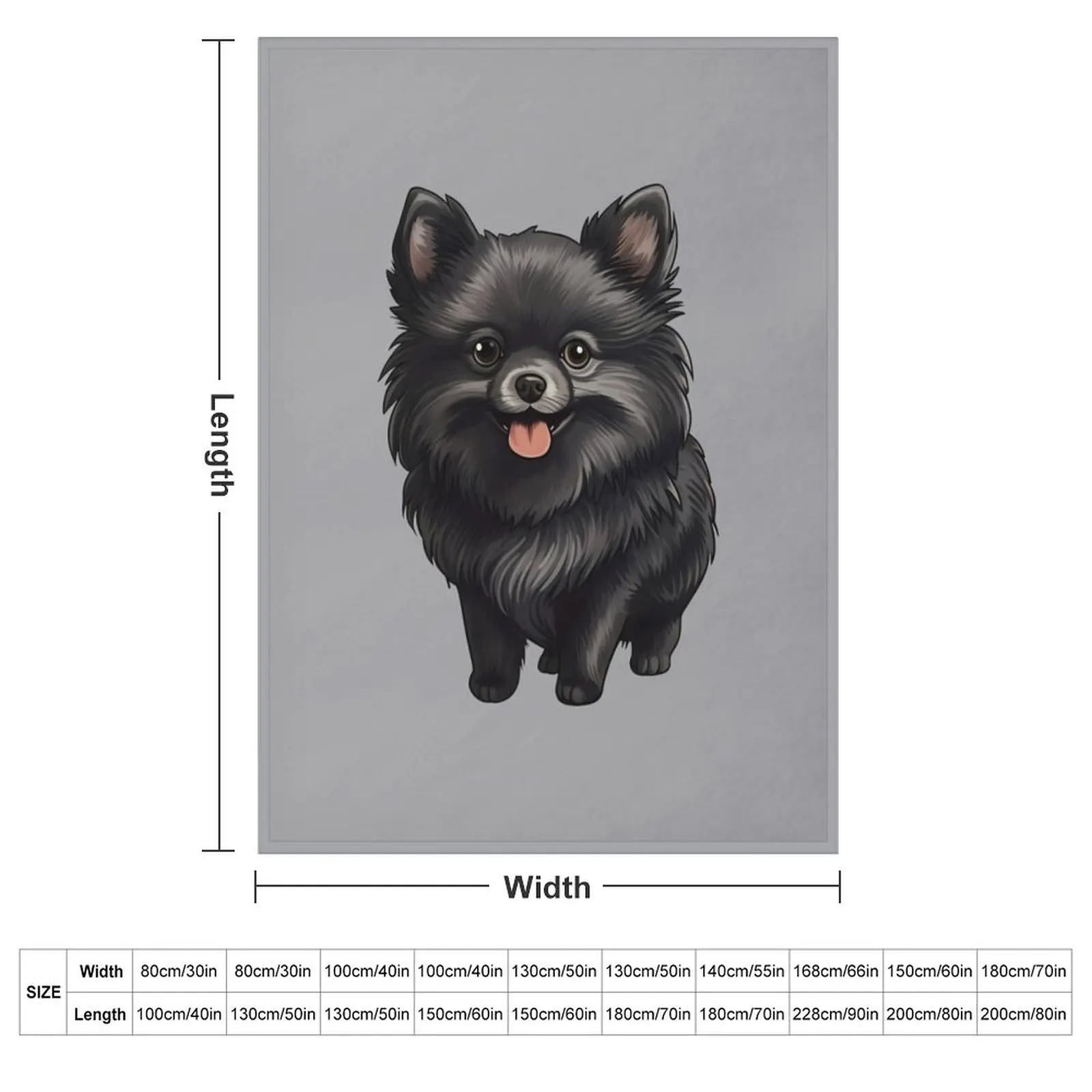 Cute Black Pomeranian Puppy Dog Drawing Throw Blanket Summer Beddings Luxury Brand manga Hairys Thermal Blankets
