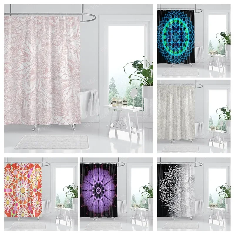 Mandala Waterproof fabric shower curtains Bathroom curtain accessories Bath curtain 180x200cm 240*200cm boho decoration vintage