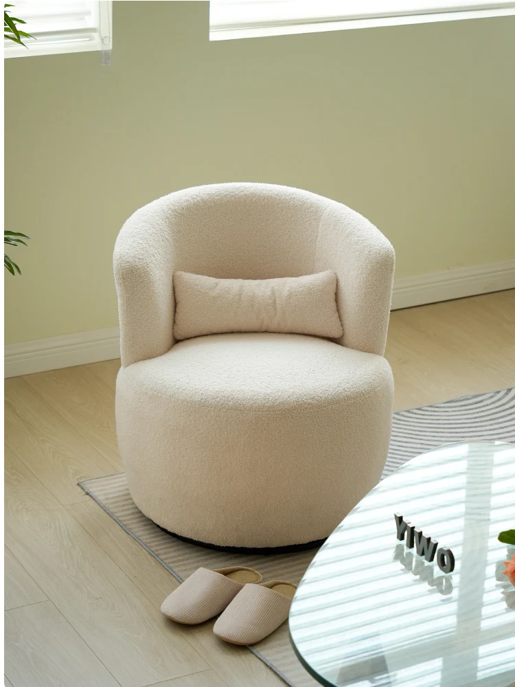 Furniture Luxury Single Swivel Sofas Chair,Berber Fleece Home Living Room Armchair,Balcony Backrest Sofa Chairs