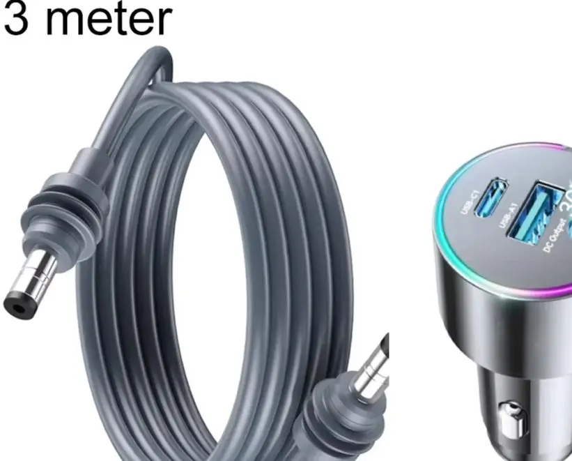 

20V 2A Car Charger For Starlink-Mini, IP67 Protection Power Cord Adapter DC Male To 12V/24V Power Cord Type-C/USB Output