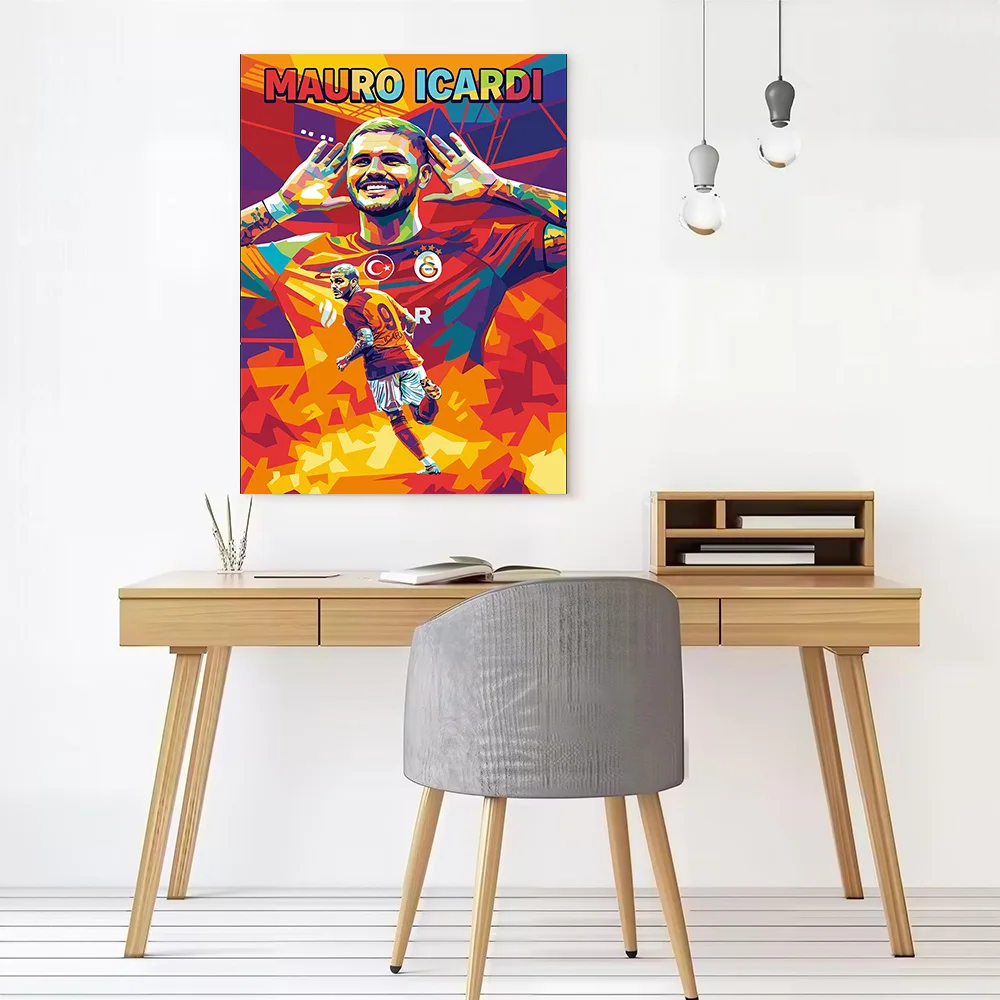 Mauro Icardi Pop Art Printed Canvas Wall Art Customizable Paintings Poster Perfect Gift for Home Decor Luxury Decoration Bedroom