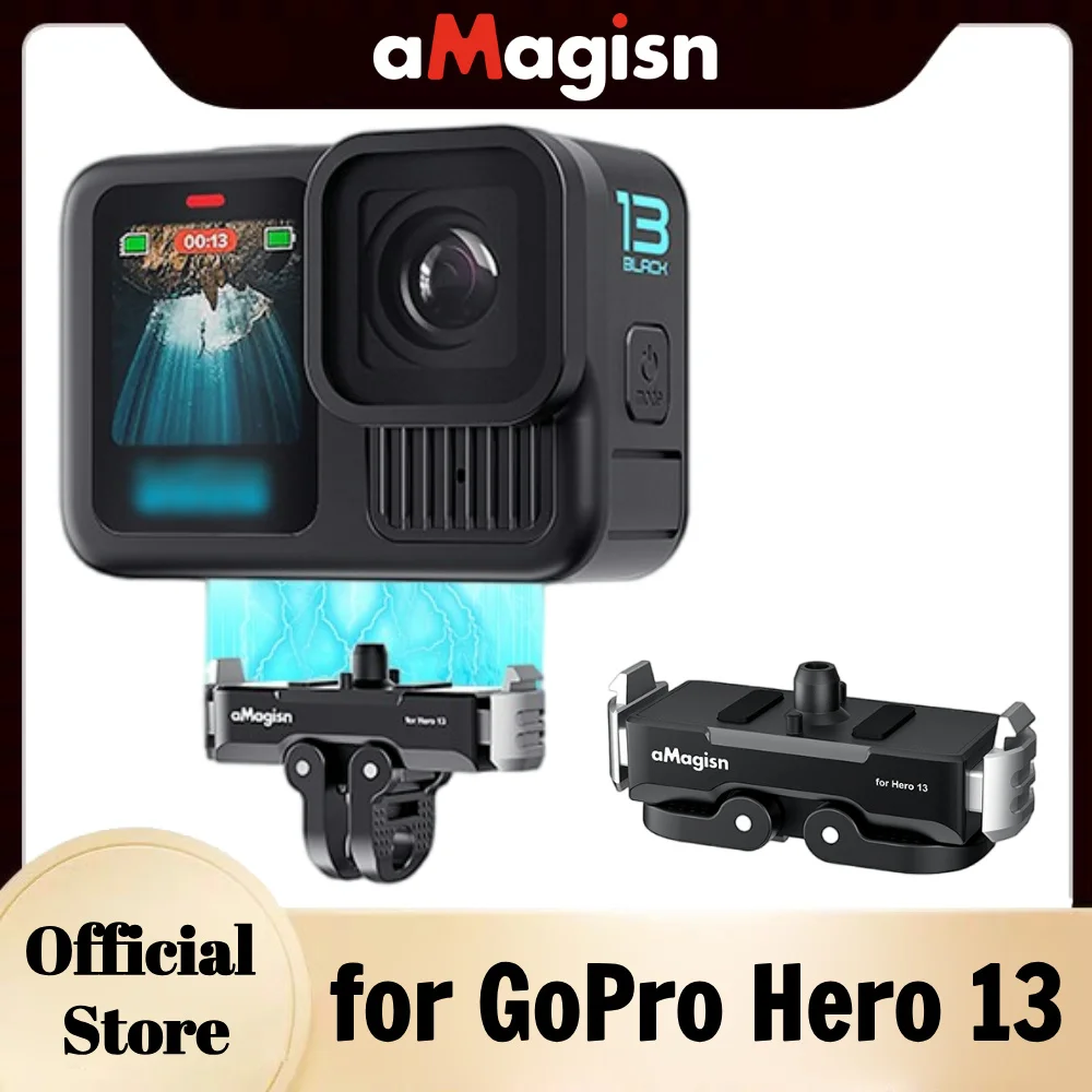 

aMagisn Magnetic Quick Release Mount for GoPro Hero 13 Black,with 1/4" Screw Hole & 2-prong Mount,Accessories for Gopro 13