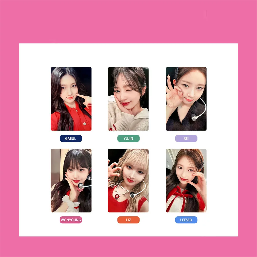 6Pcs/Set KPOP Wonyoung Liz Yujin Album Japan Fanmeeting Photocards List Rei Gaeul Cute Selfie Lomo Cards Postcards Fans Gift