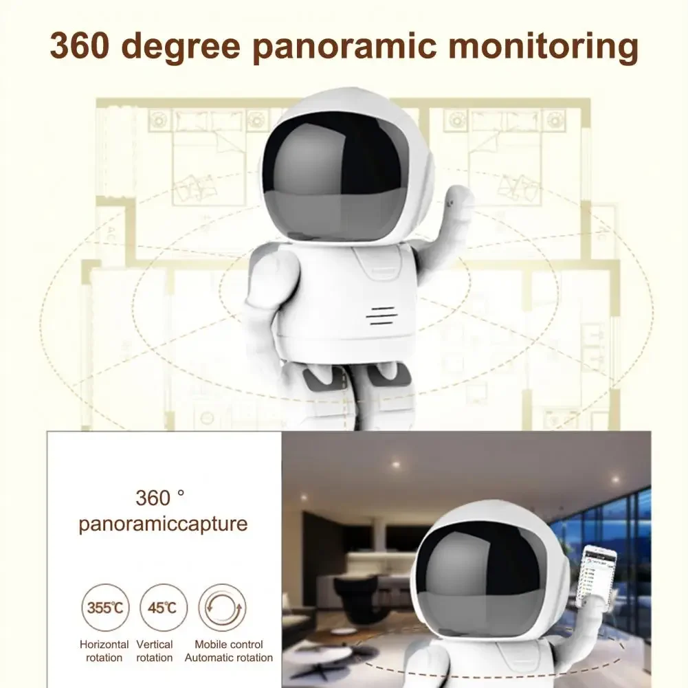 Imagem -02 - Câmera de Vigilância Doméstica sem Fio A180 Compatível hd Forma do Astronauta 360 Graus Panorâmico Wi-fi 1080p