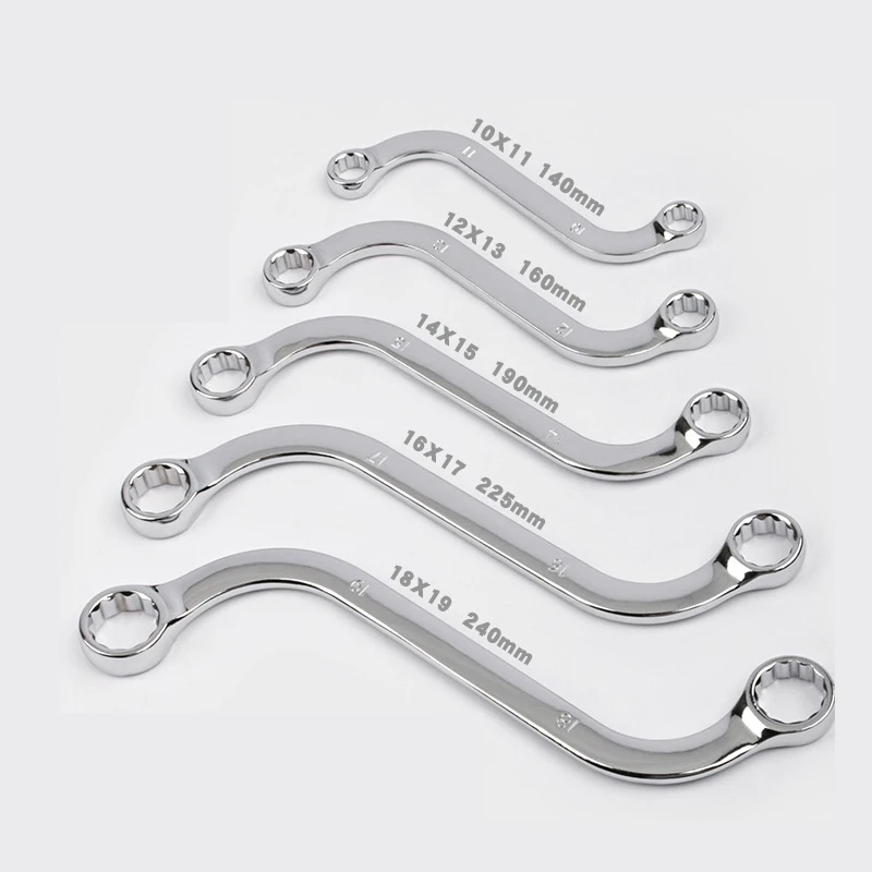 5 Pcs S-Style Box Wrench Set Double S-Shaped Wrench 12-Point Box Ends Easy Operate Anti-rust Steel for DIY Tool