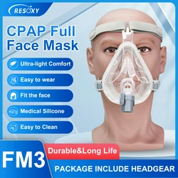 CPAP Full Face Mask with Medical Silicon Cushions for Auto BiPAP CPAP Machine Mouth Nasal Mask for Sleep Apnea Anti Snoring