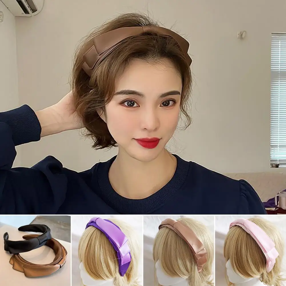 Hair Hoop Beautiful Elegant Anti-break Hairpin Creative Fabric Satin Overhead Bow Headband Shooting Props Clip Hair 머리띠 Закладка