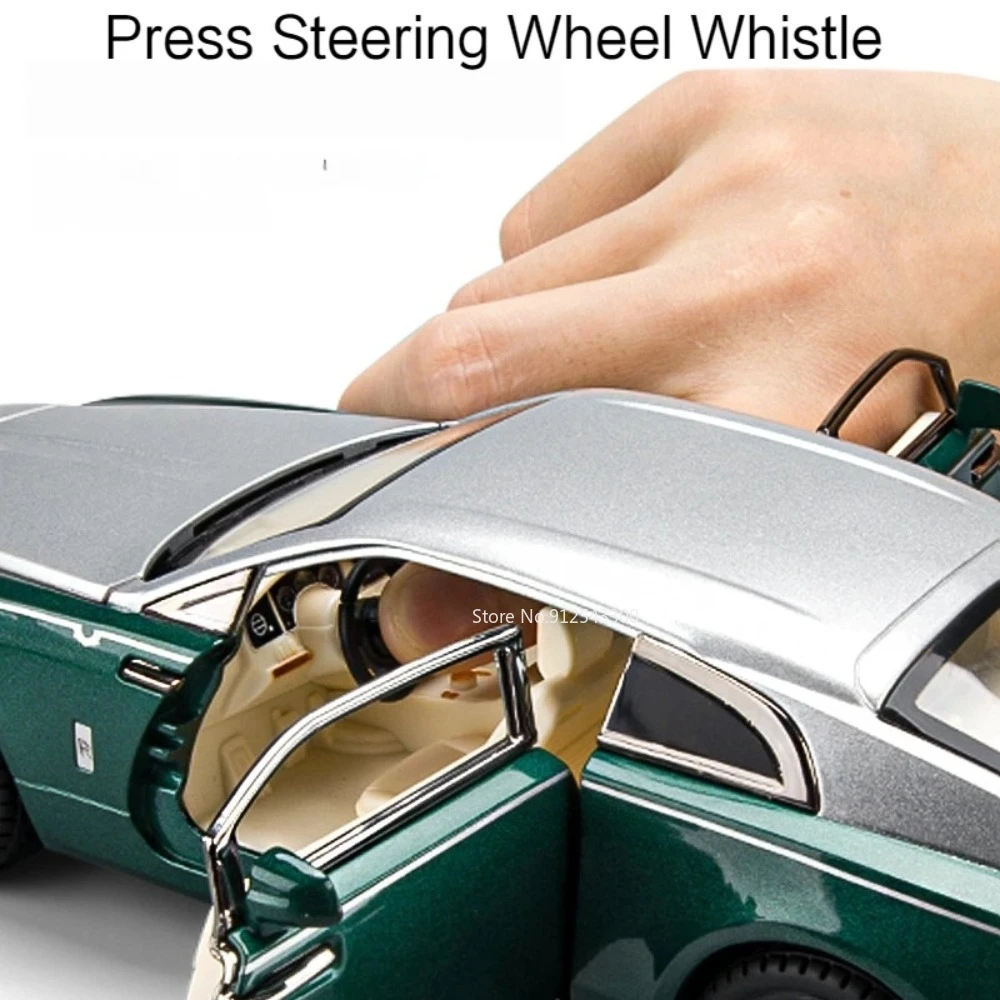 1:22 Scale Wraith I8 Toy Car Model Diecast Metal Pull Back Models Sound Light Miniature Vehicle Models Boys Best Birthday Gifts