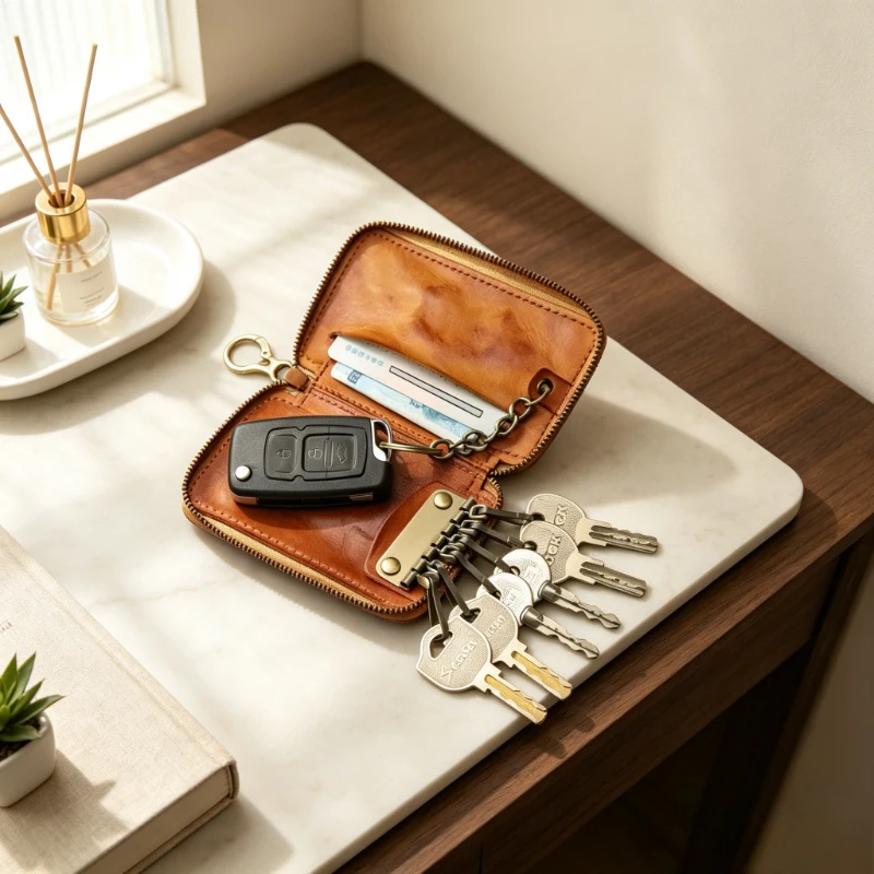 porte-cles-en-cuir-tanne-vegetal-2-en-1-avec-fermeture-eclair-porte-cartes-et-porte-cles-de-voiture-grand-organisateur-de-ceinture-pour-hommes