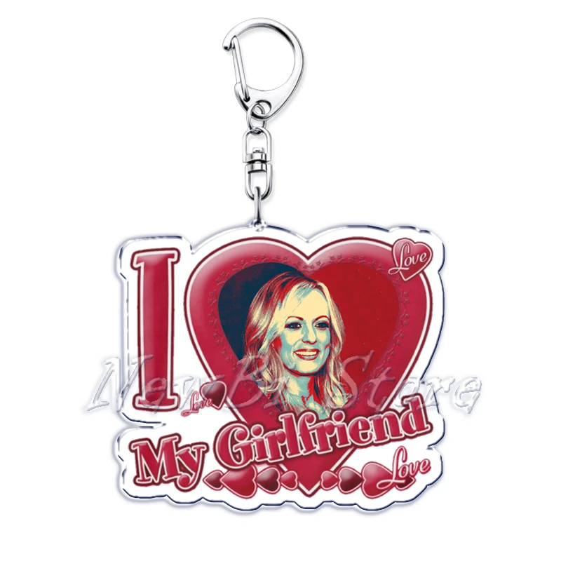 I Love Stormy Daniels 2024 President Keychain for Women Accessories Funny Team Trump Pendant Keying Jewelry Friends Fans Gift