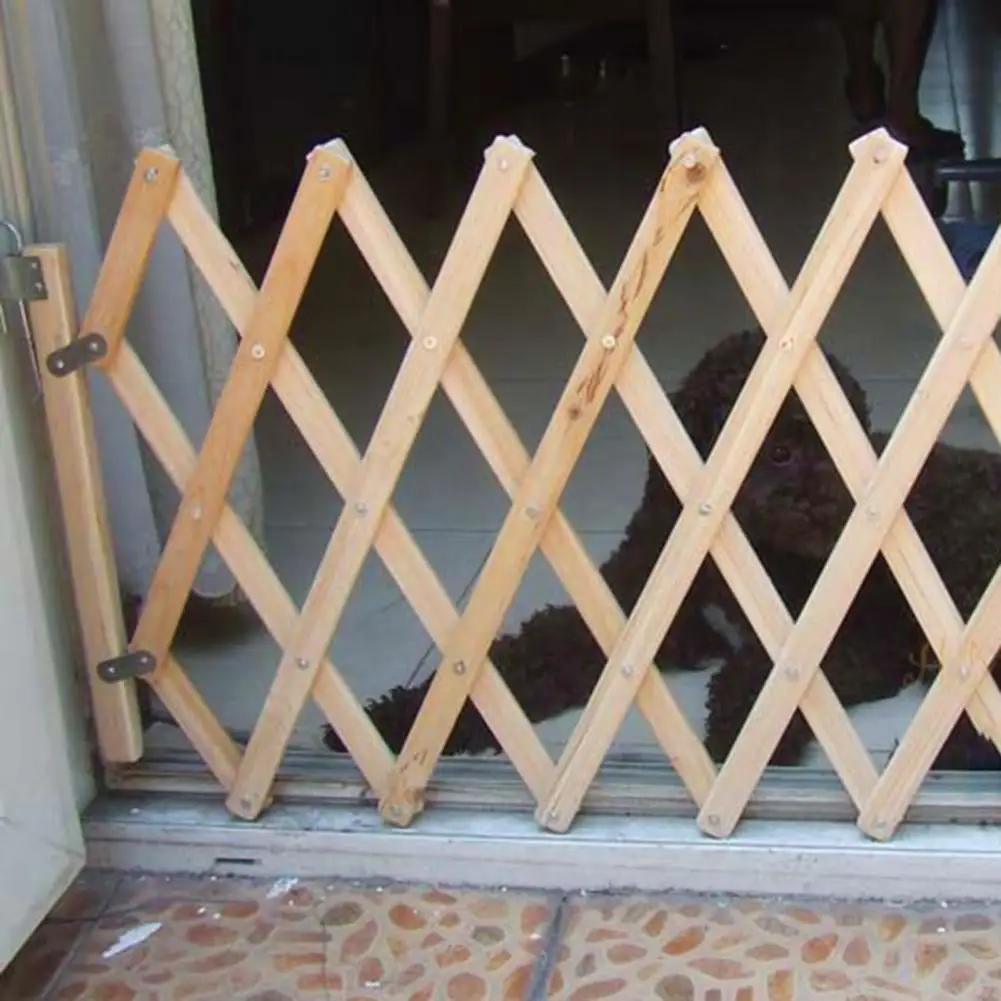 Sturdy Pet Gate for Indoors Adjustable Wooden Dog Gate Pet Safety Fence Indoor Outdoor Pet Barrier for Puppies Small for Indoor